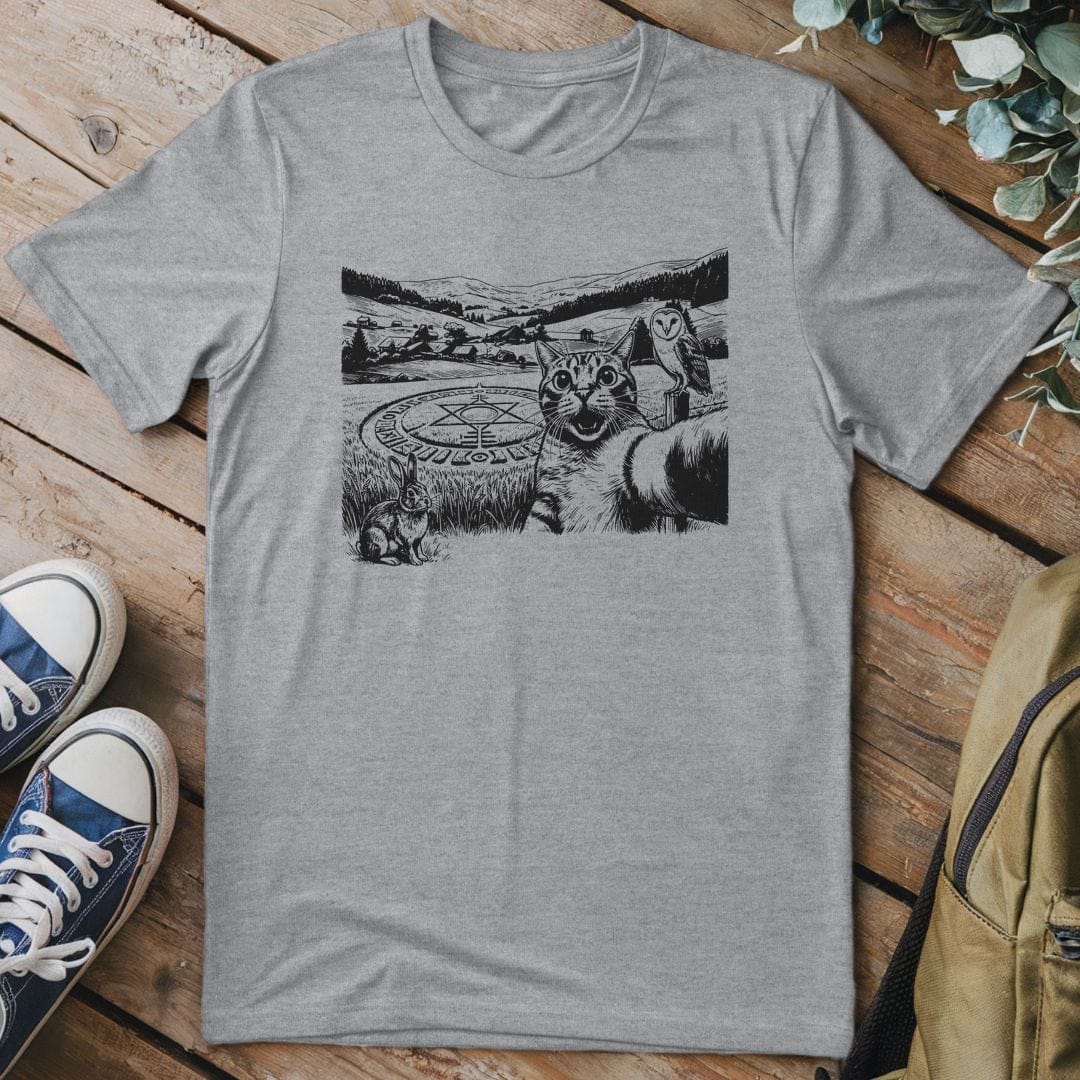 T-Shirt Sport Grey / S Cat Alien Selfie T-Shirt