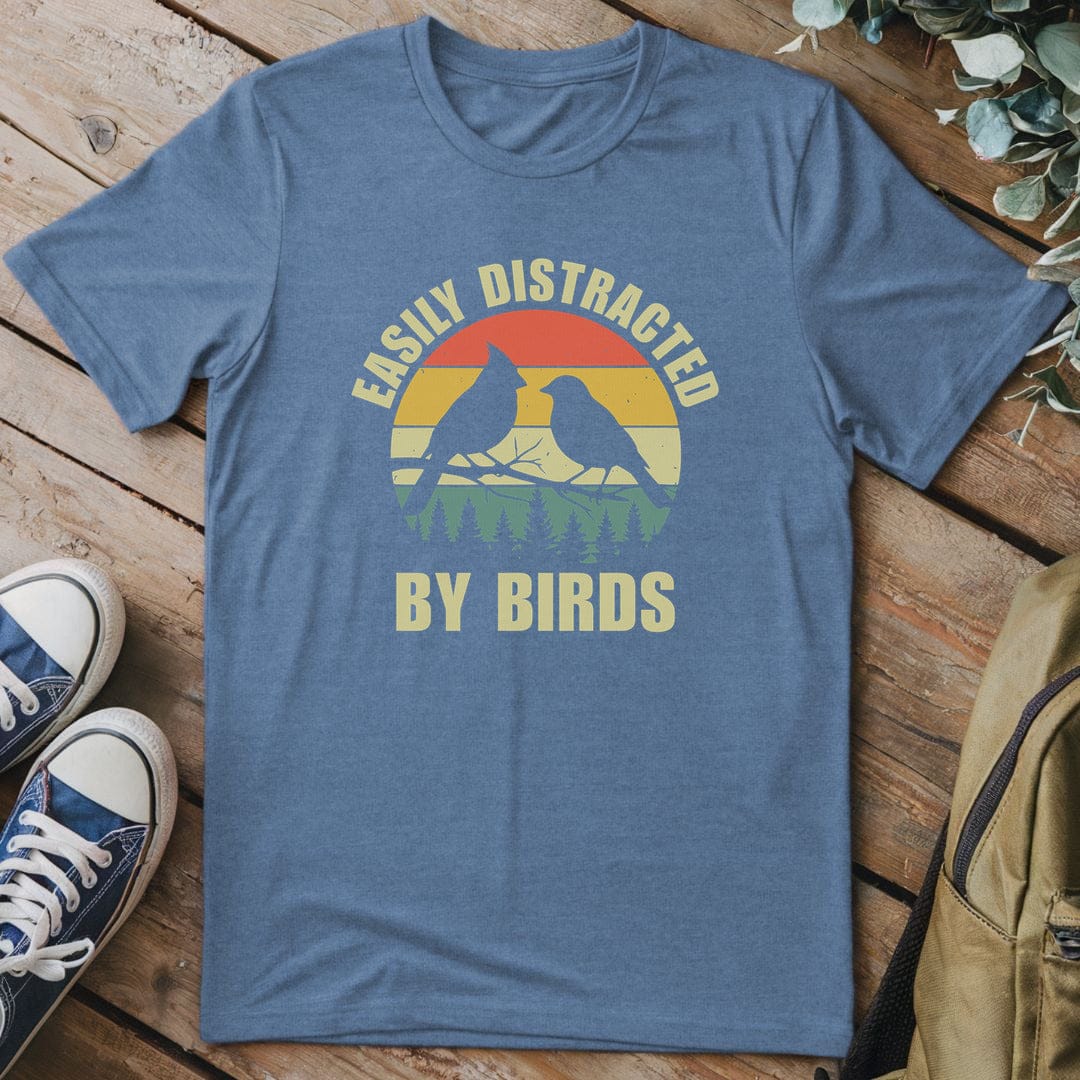 T-Shirt Heather Indigo / S Birds Are Distracting T-Shirt