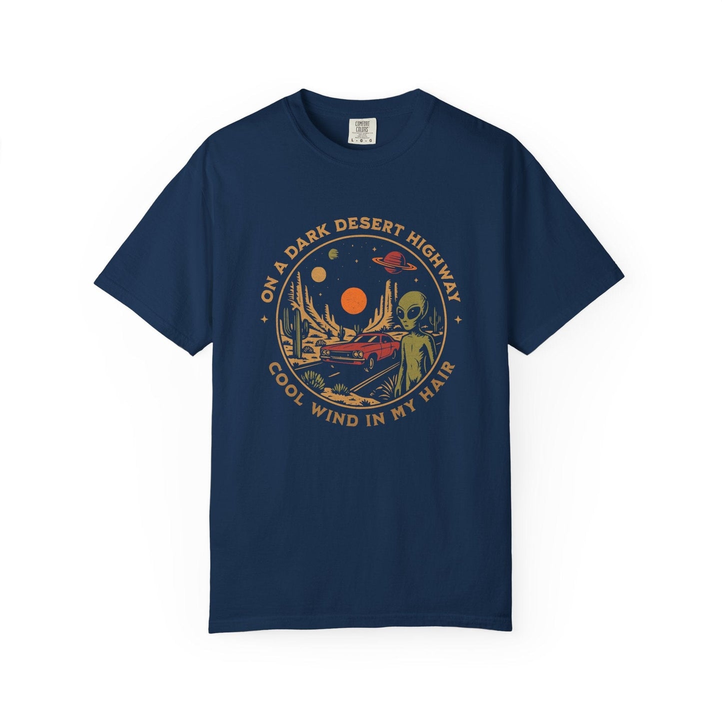 T-Shirt Navy / L Alien Desert Highway Premium