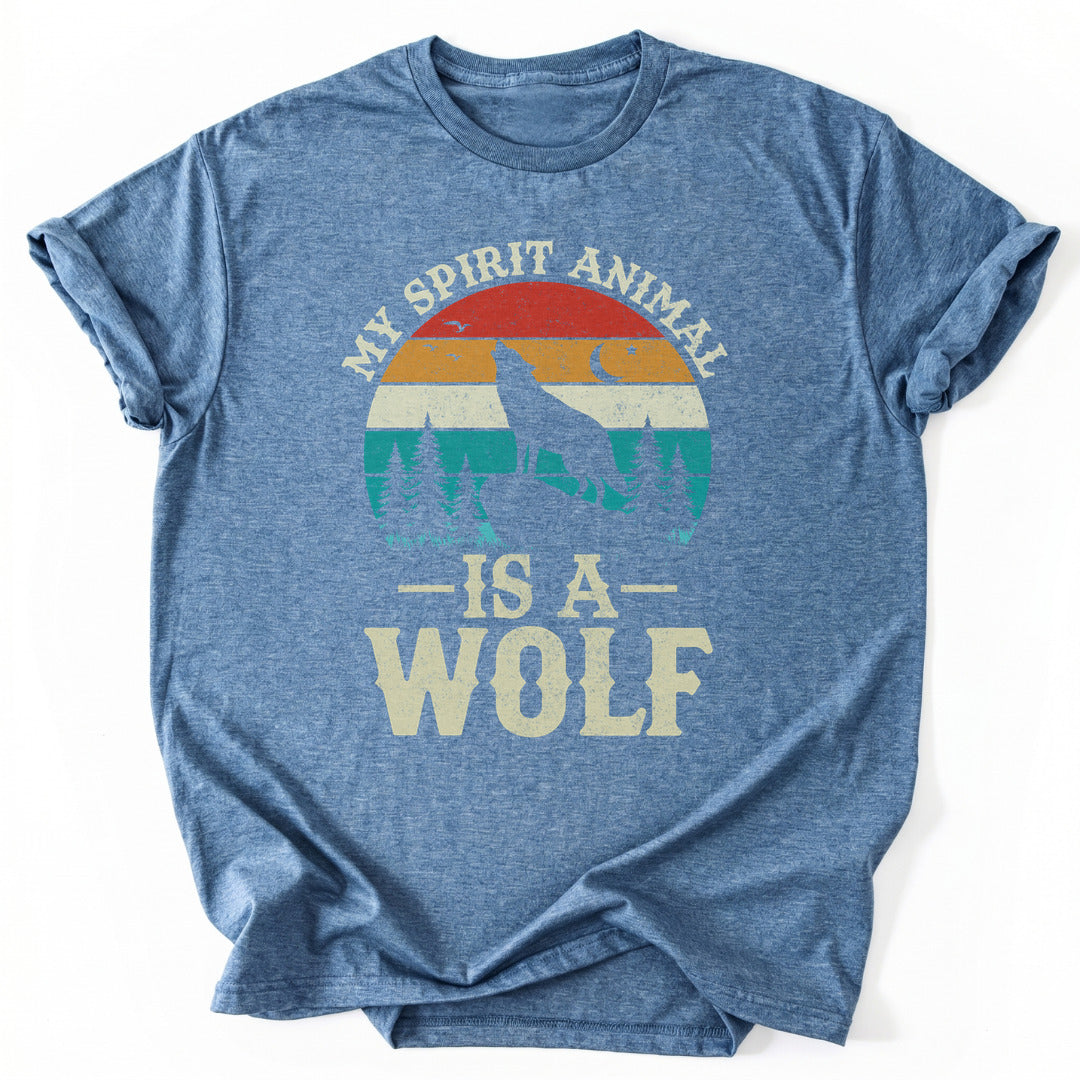T-Shirt Heather Indigo / S Spirit Animal Wolf