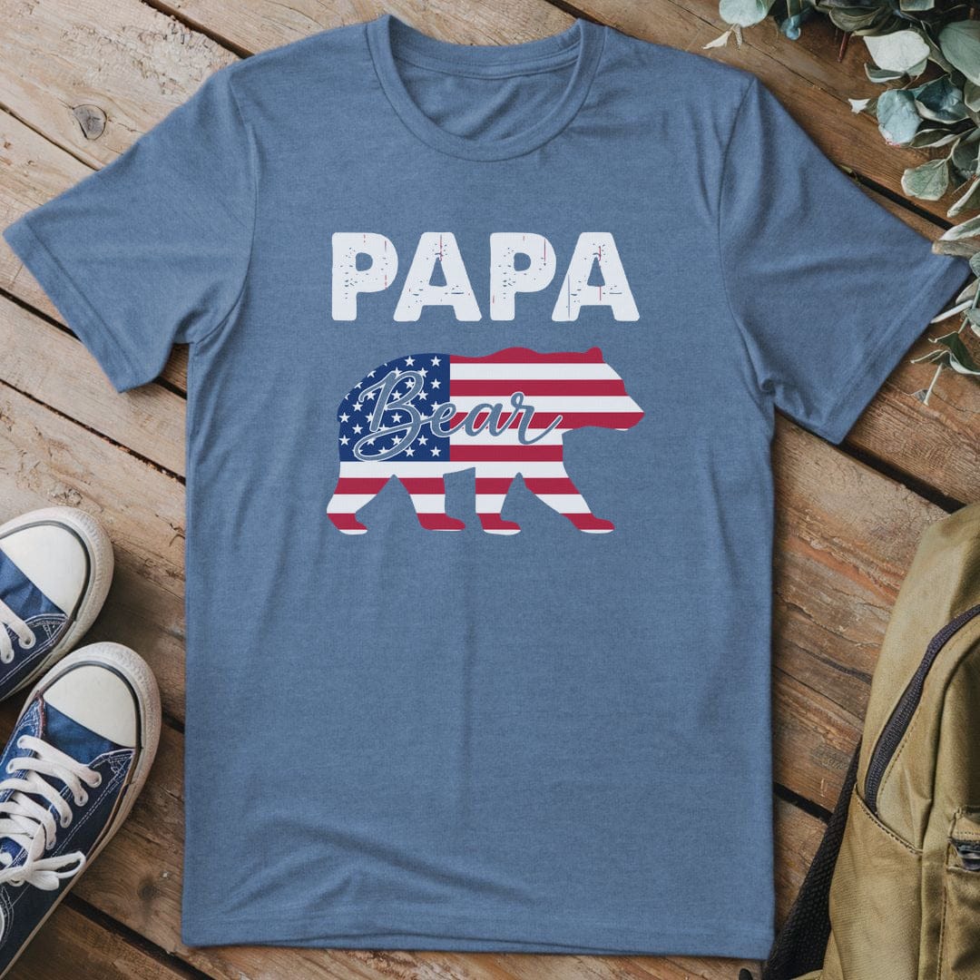 T-Shirt Heather Indigo / S Patriotic Papa Roar