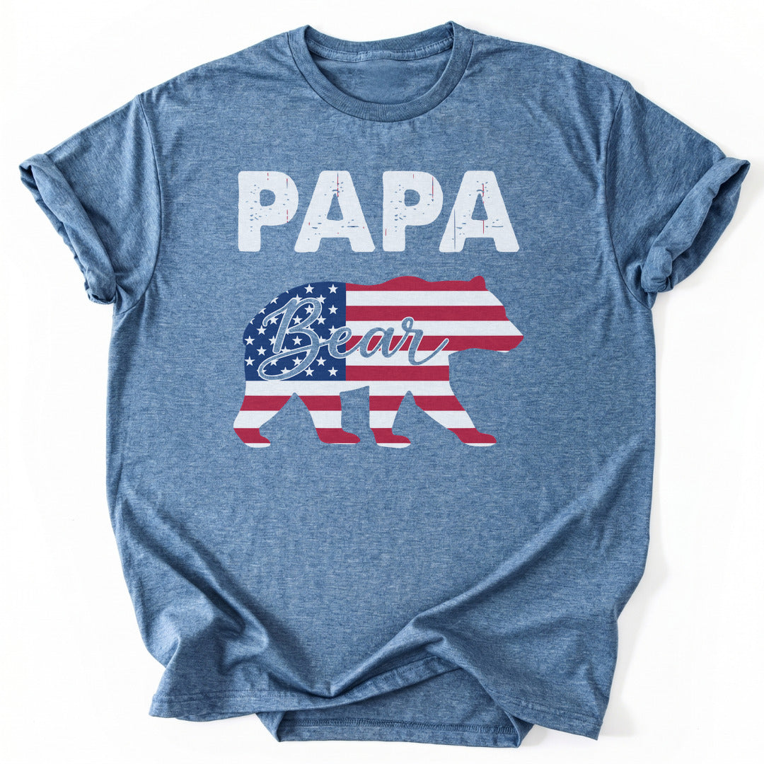 T-Shirt Heather Indigo / S Patriotic Papa Roar
