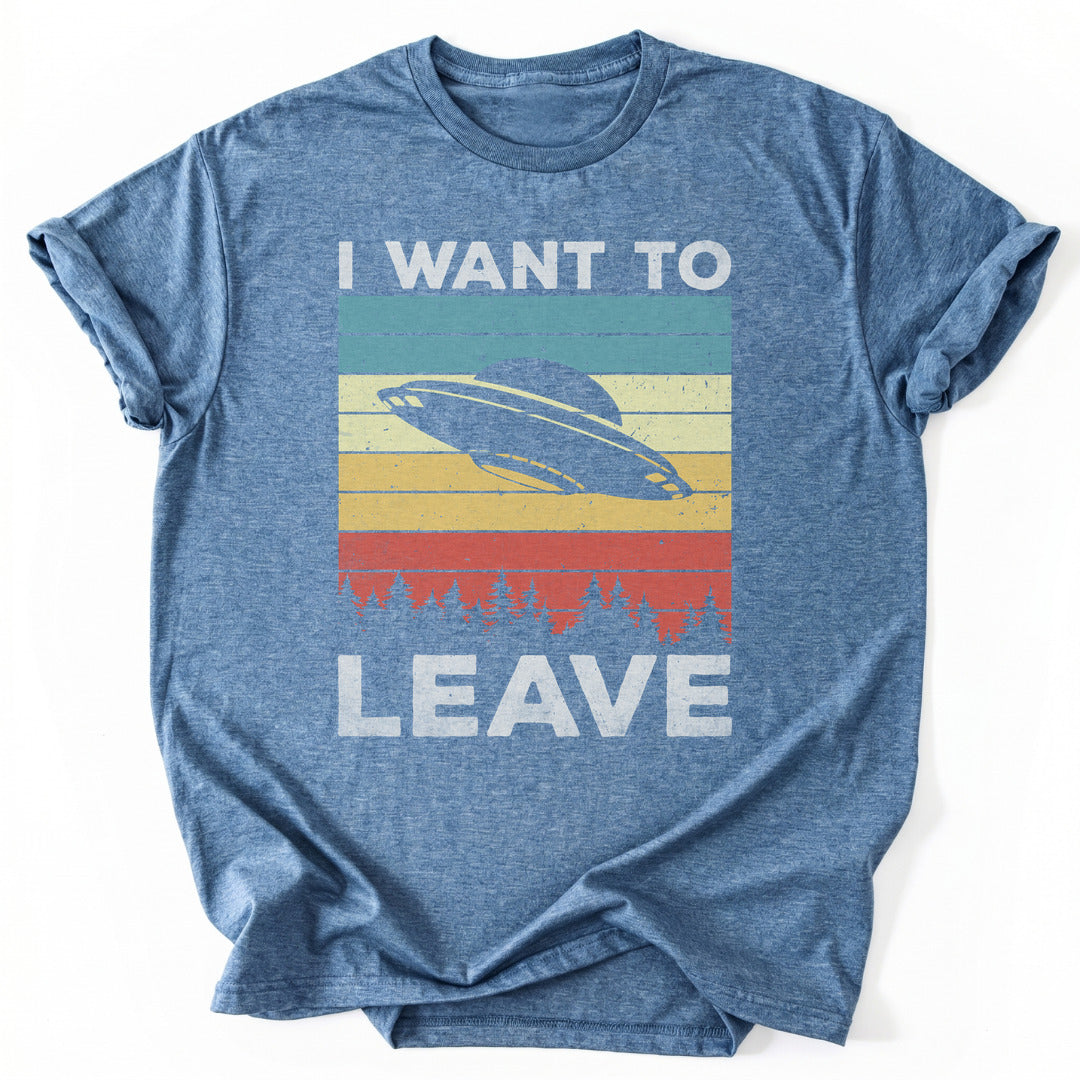T-Shirt Heather Indigo / S I Want To Leave