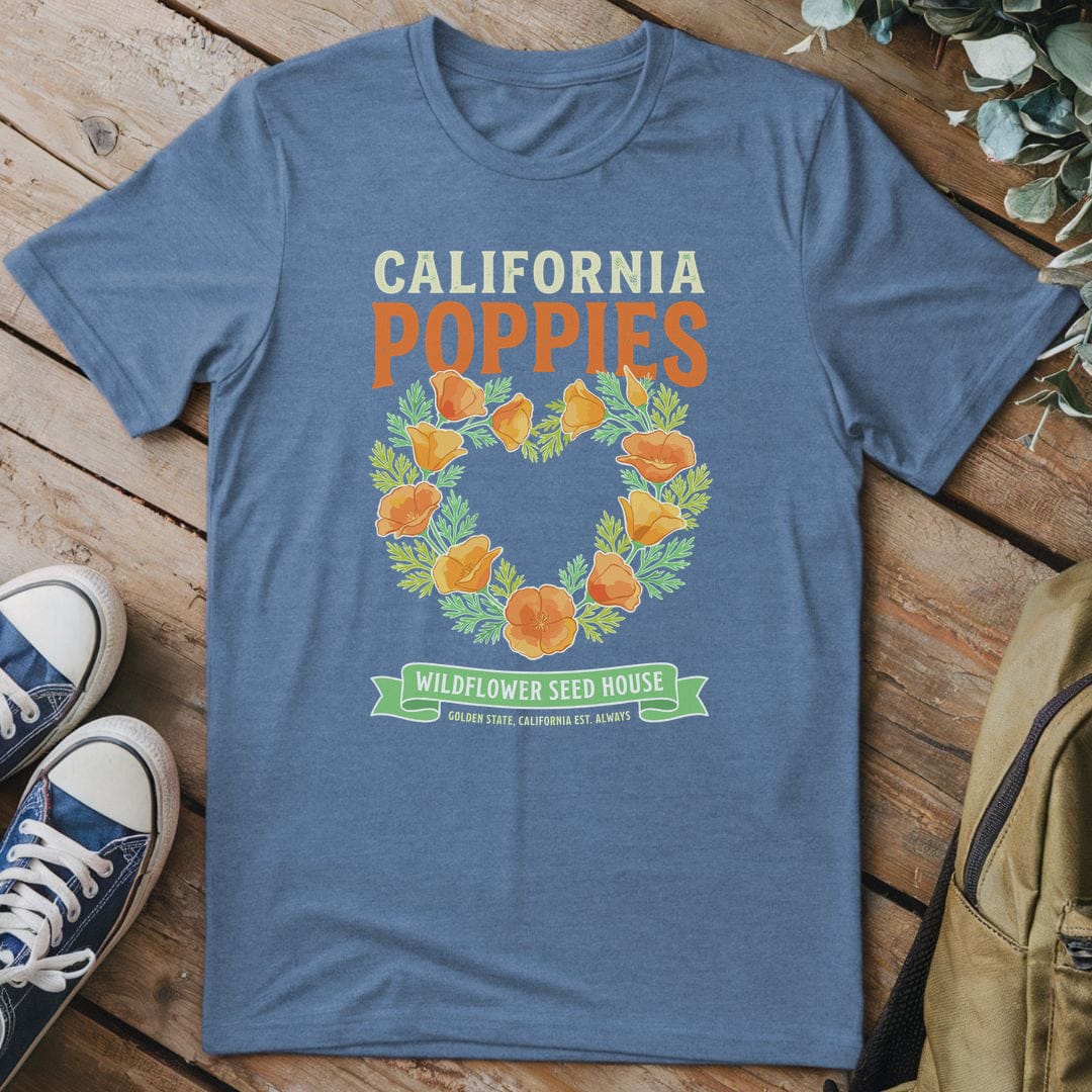 T-Shirt Heather Indigo / S Golden Blossom Heart