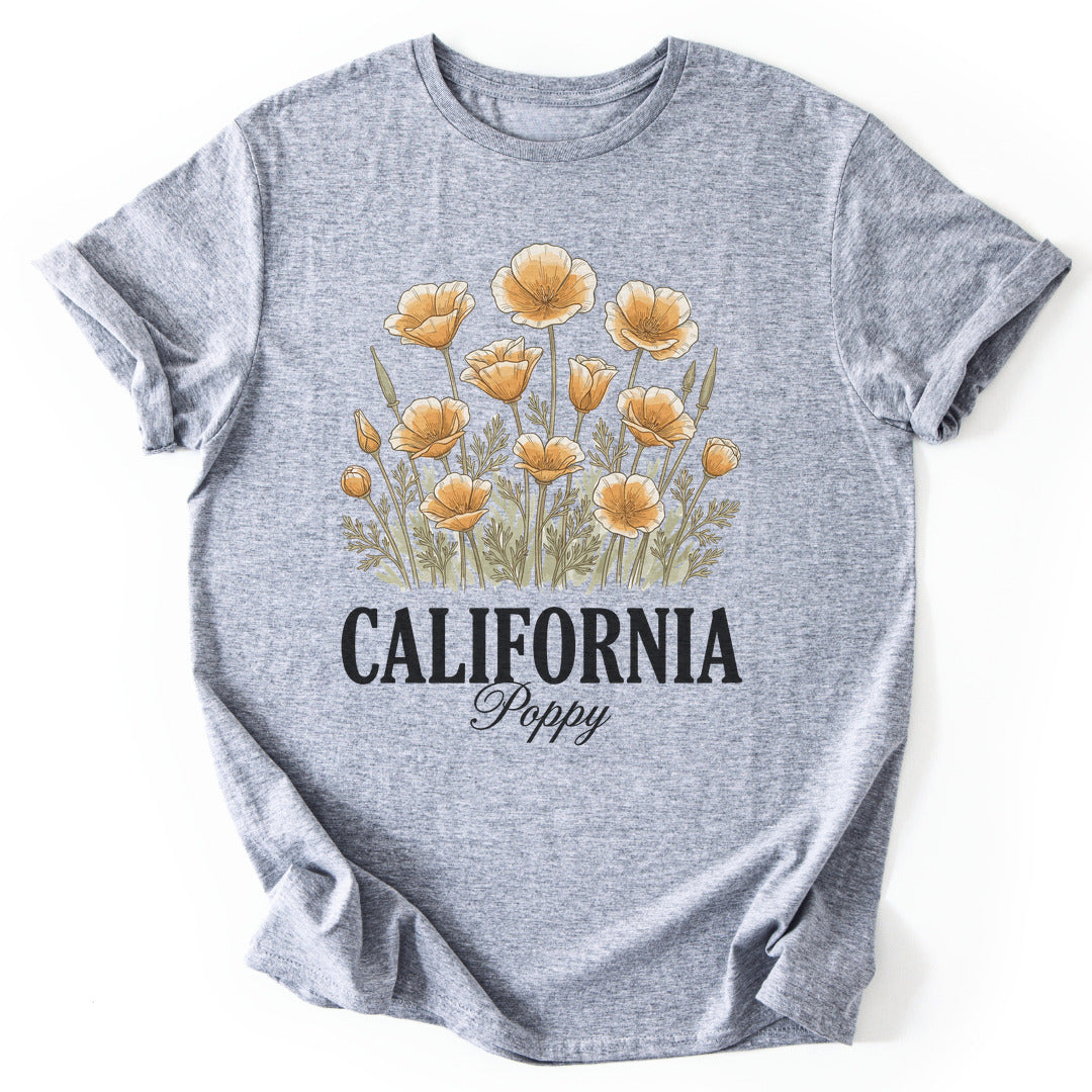 T-Shirt Sport Grey / S Golden Poppy Bloom