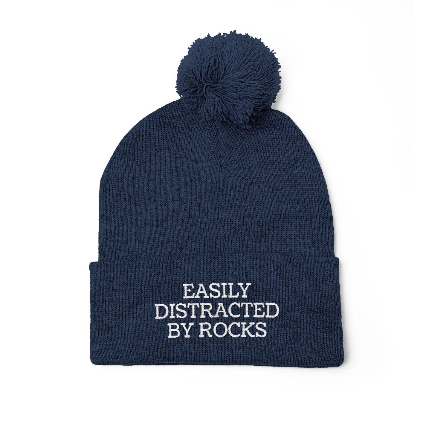 Hats Navy Pom-Pom Knit Cap