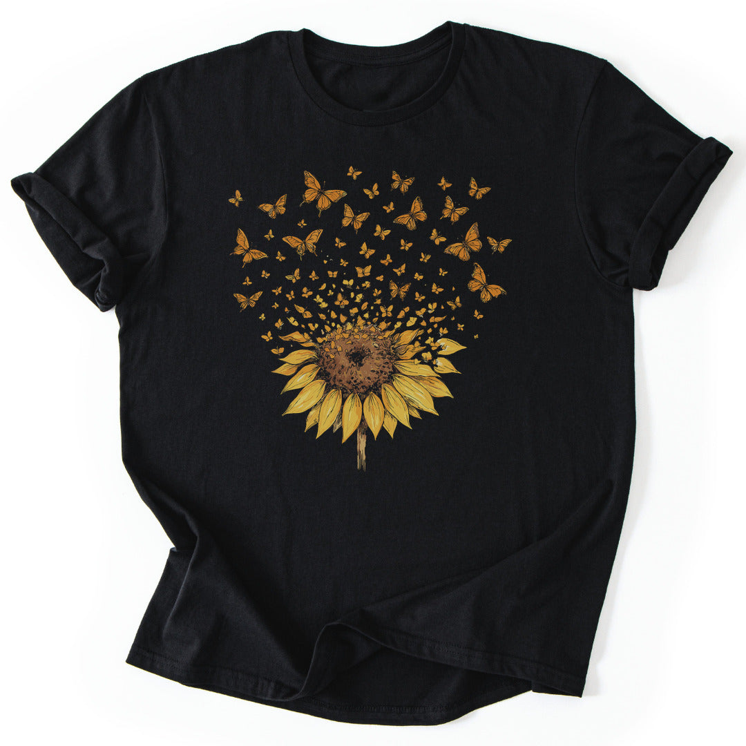 T-Shirt Black / S Sunburst Butterflies