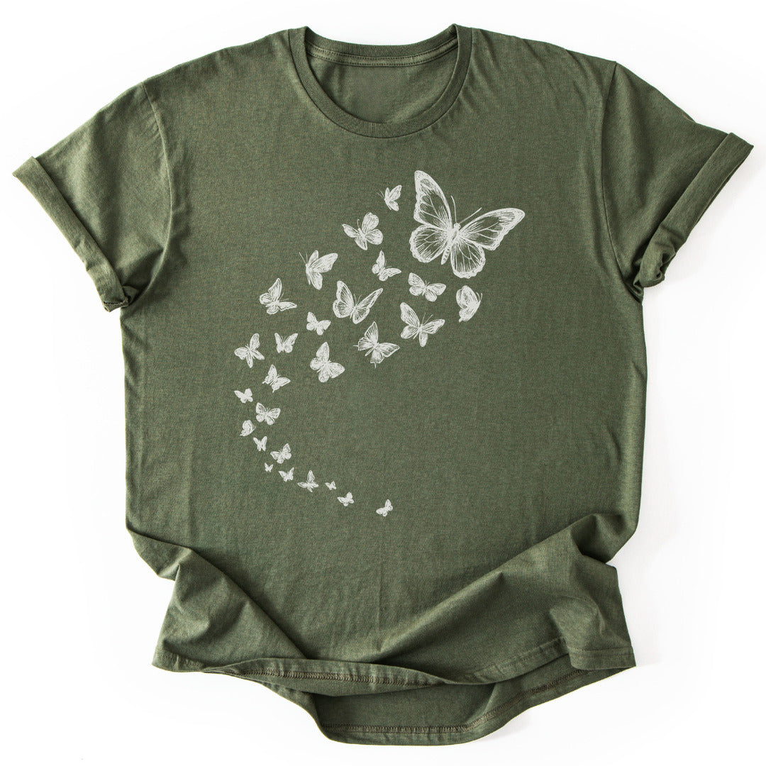 T-Shirt Military Green / S Fluttering Whispers