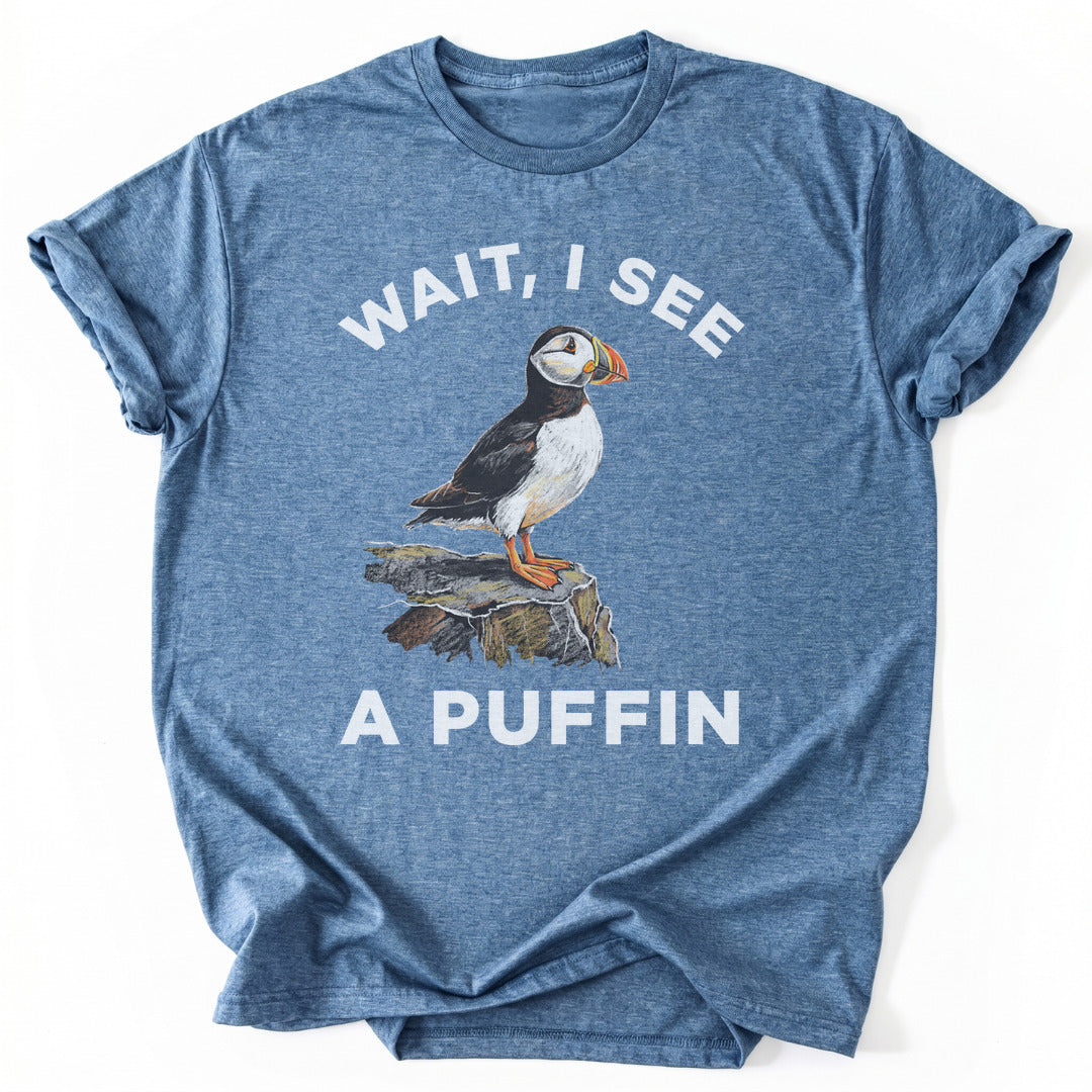 T-Shirt Heather Indigo / S I See A Puffin