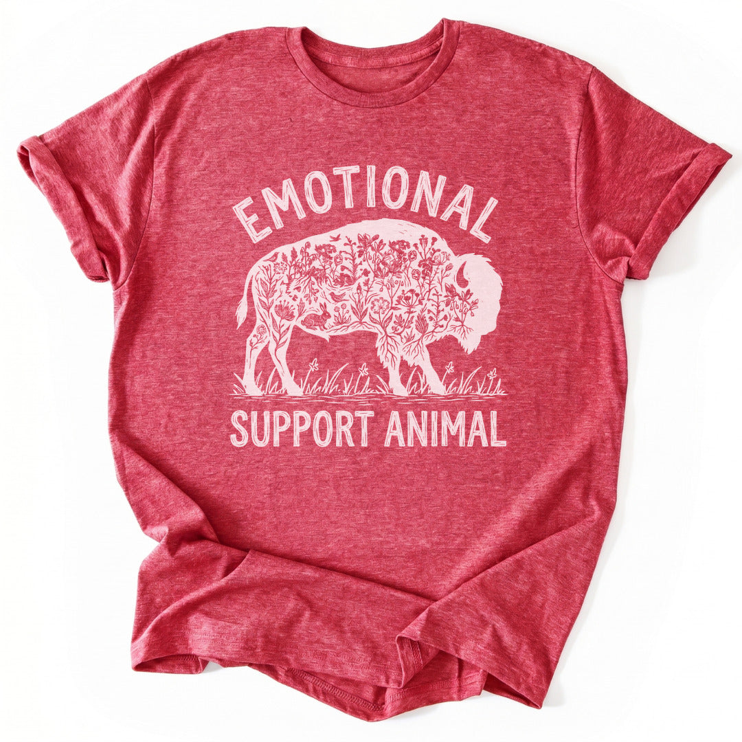 T-Shirt Heather Red / S Emotional Support Bison