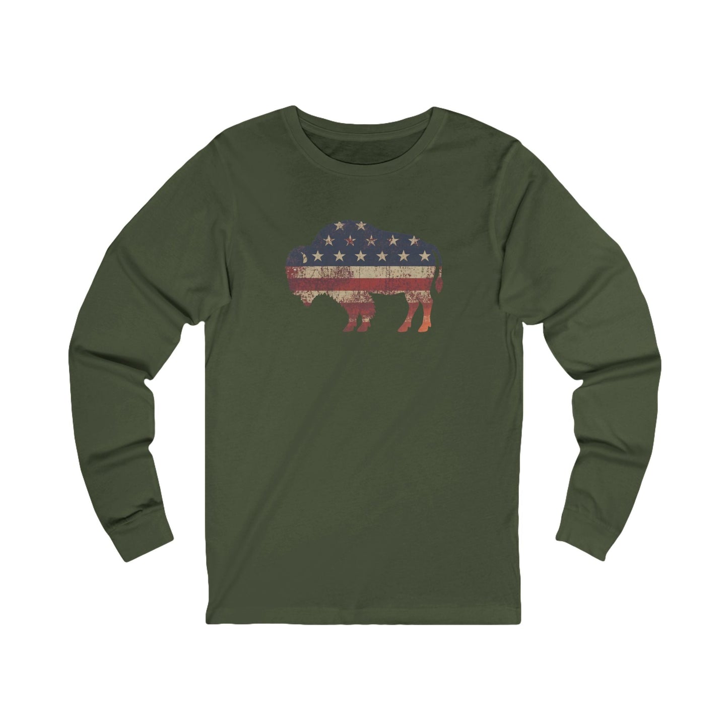 Long-sleeve Military Green / M American Bison Long Sleeve