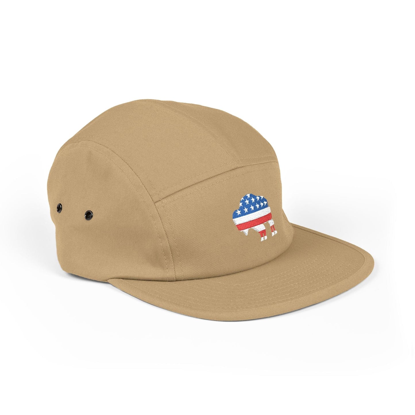 Hats Khaki 5 Panel Cap - Bison