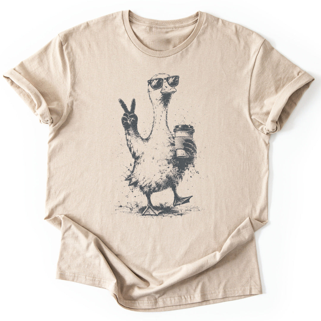 T-Shirt Sand / S Coffee First Peace