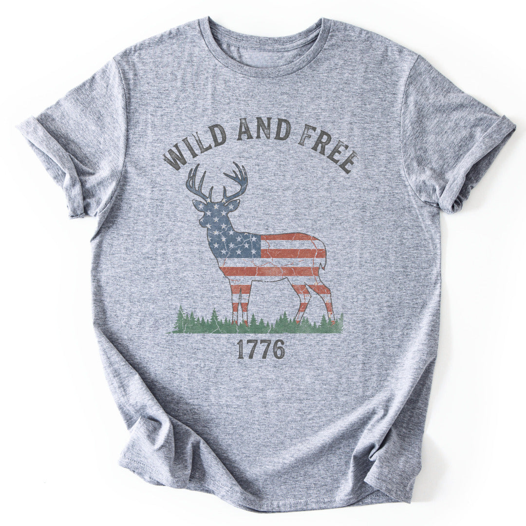 T-Shirt Sport Grey / S Wild And Free USA