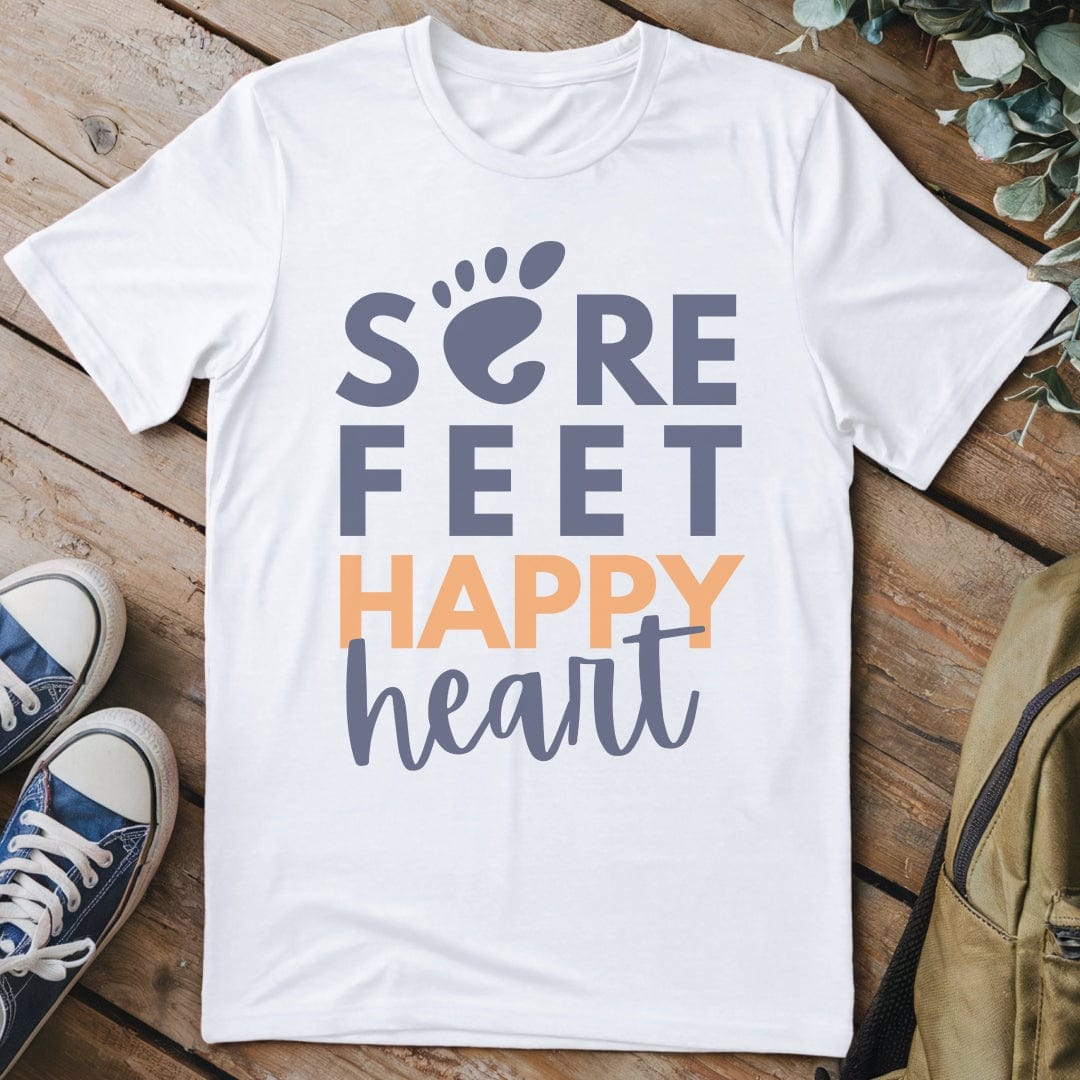 T-Shirt White / S Sore Feet Happy Heart T-Shirt