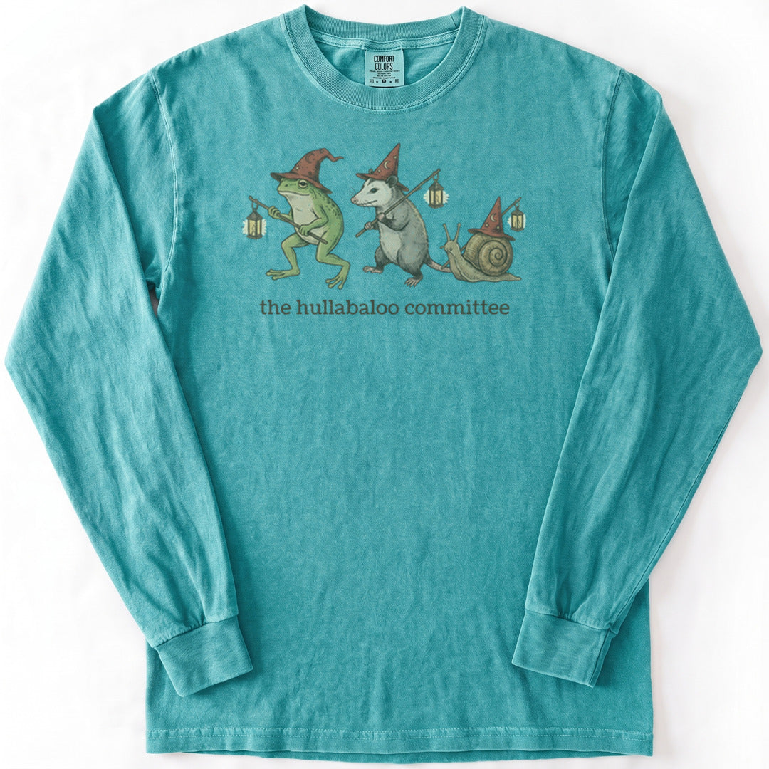 The Hullabaloo Committee Premium LS - Comfort Colors garment-dyed long sleeve in Seafoam from Summit Soul