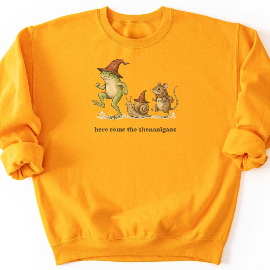 Here Come the Shenanigans Sweatshirt - Gold