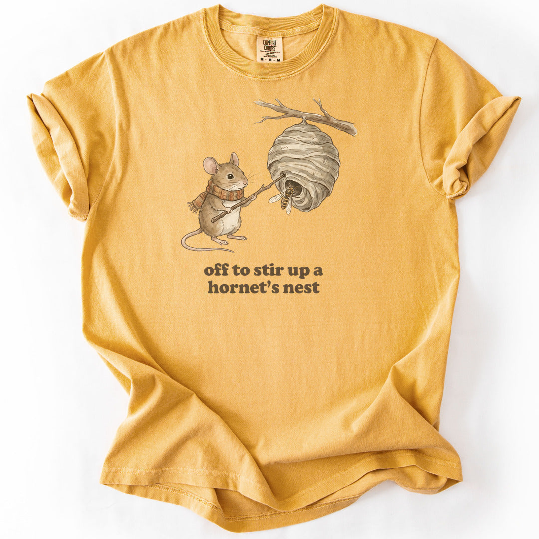 Off to Stir Up a Hornet's Nest Premium - Mustard