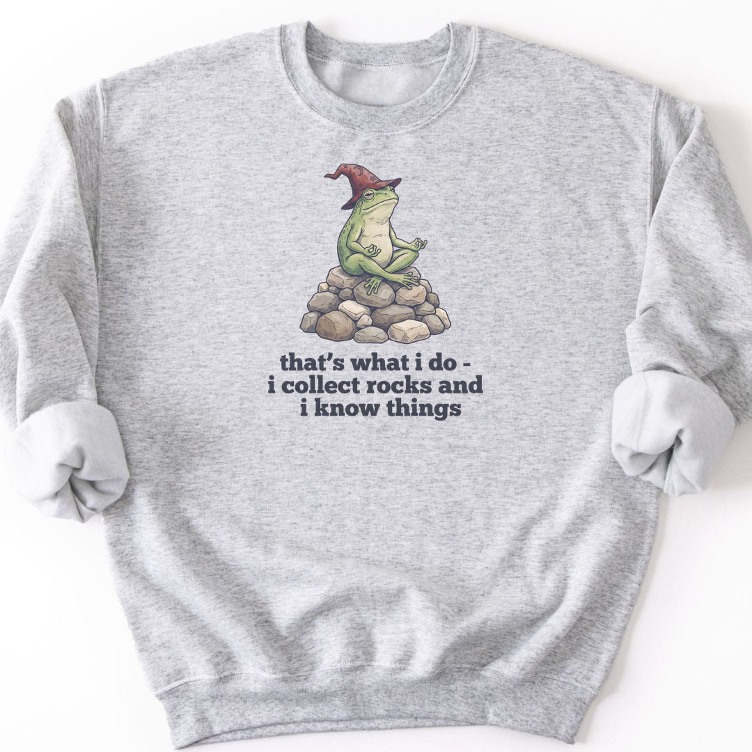 I Collect Rocks and I Know Things Sweatshirt - Ash