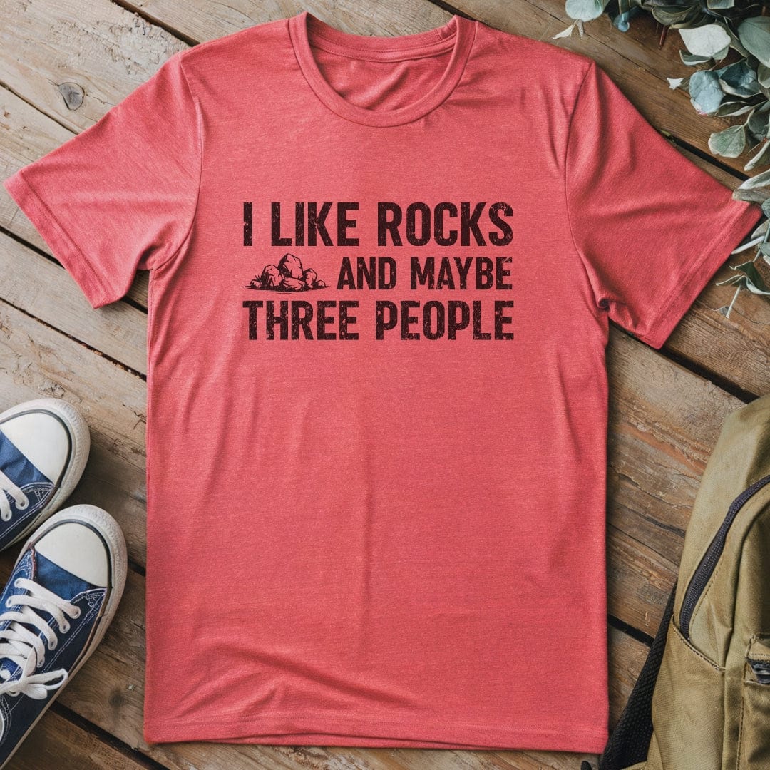 T-Shirt Heather Red / S Rocks & 3 People – T-Shirt