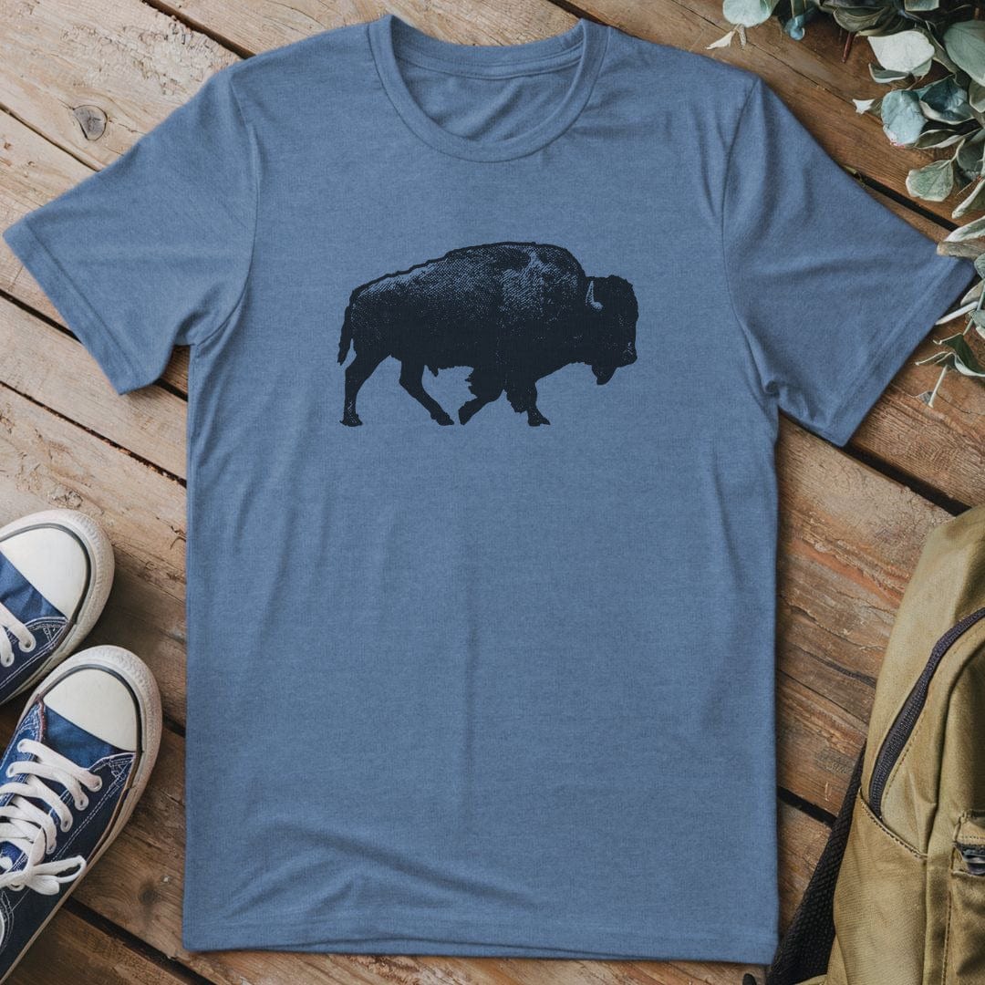 T-Shirt Heather Indigo / S Lone Bison T-Shirt
