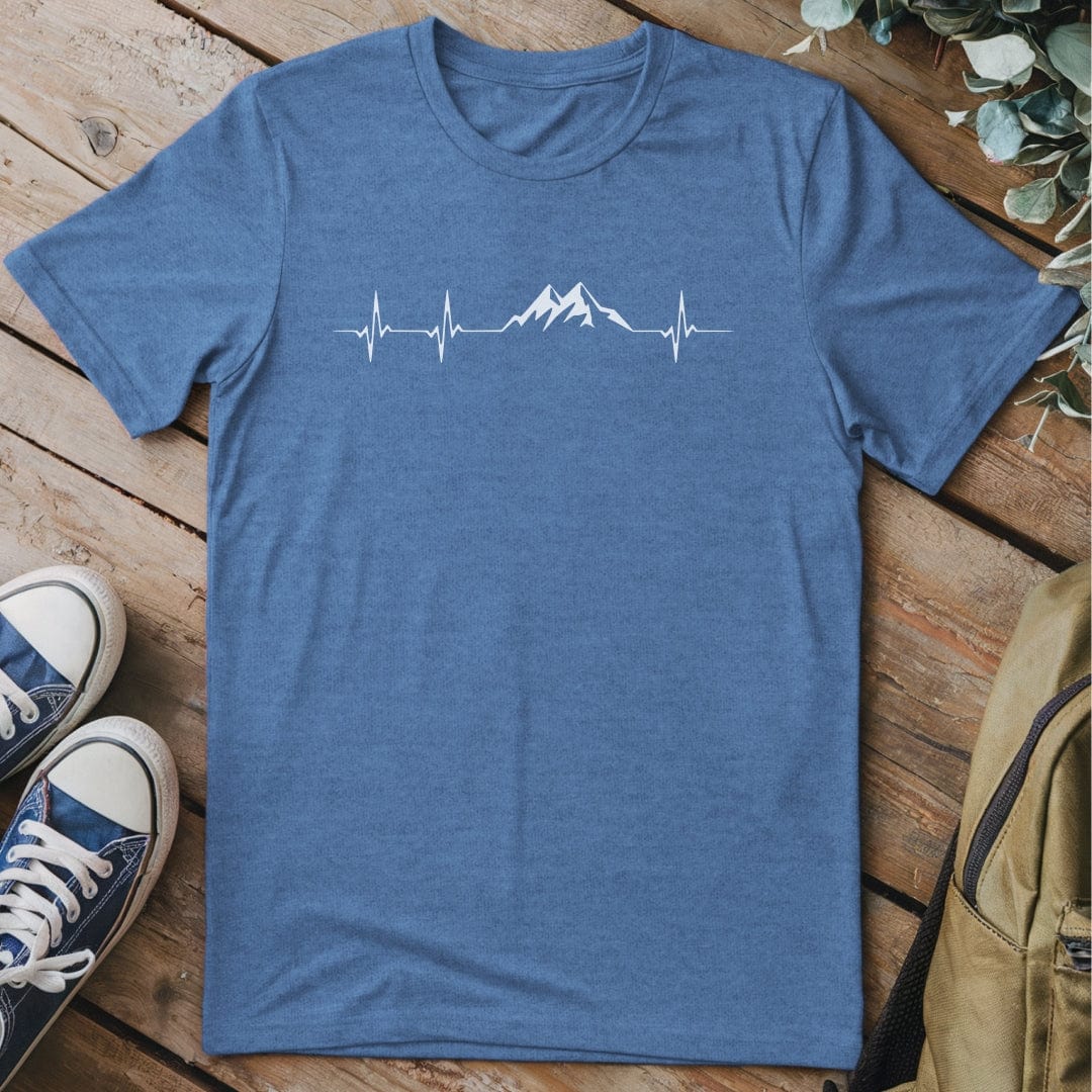T-Shirt Heather Indigo / S Mountain Pulse Minimalist T-Shirt