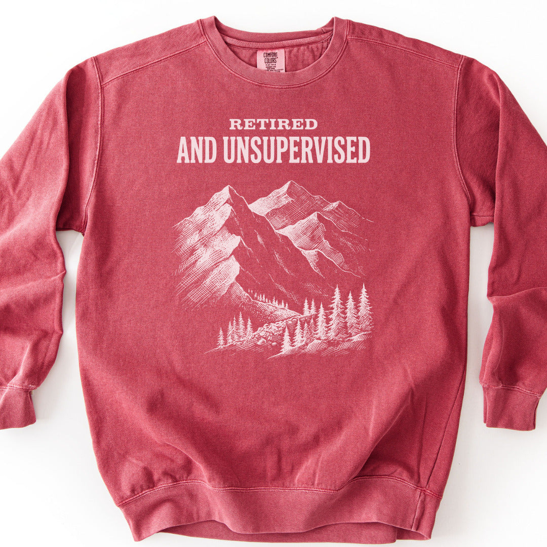 Retired and Unsupervised Premium Sweatshirt - Crimson