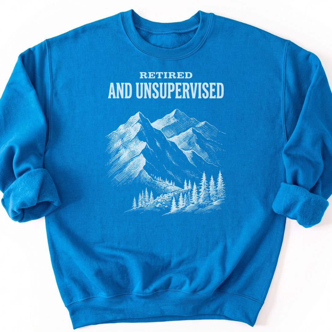 Retired and Unsupervised Sweatshirt - Sapphire
