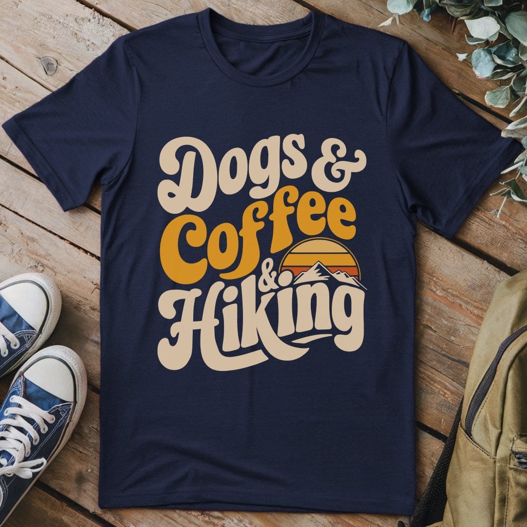 T-Shirt Navy / S Dogs Coffee & Hiking T-Shirt