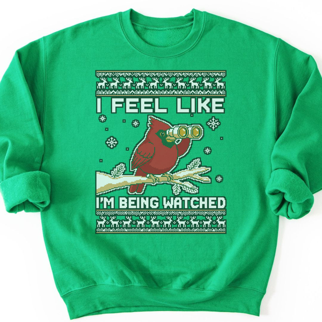 Birdwatching Cardinal Sweatshirt - Irish Green