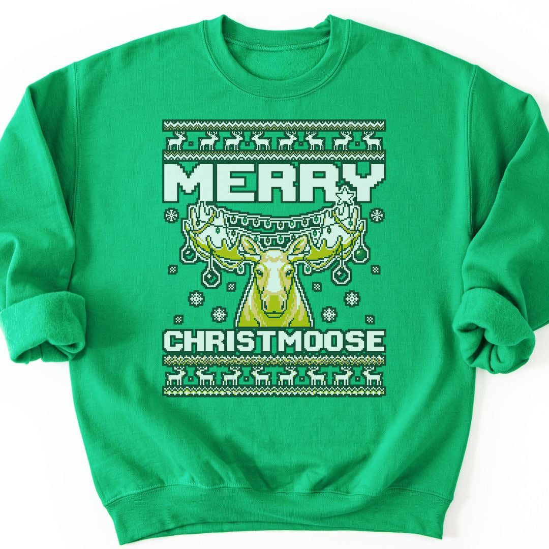 Merry Christmoose Sweatshirt - Irish Green
