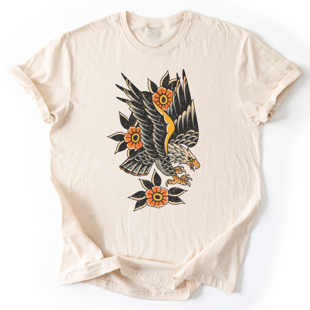 T-Shirt Natural / S Flower Eagle T-Shirt