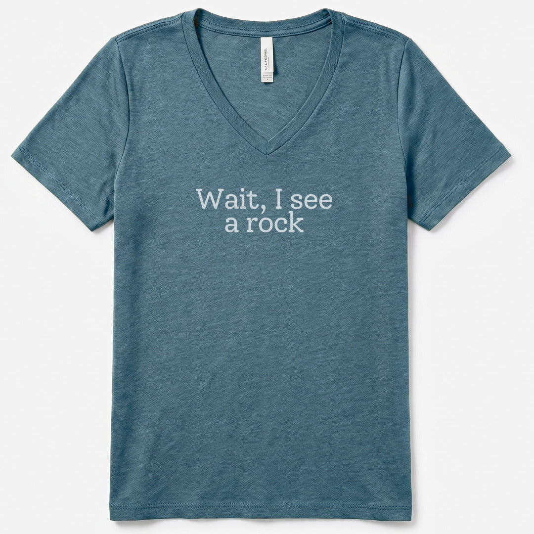 Wait, I see a rock V-Neck Heather - women's relaxed v-neck tee in Heather Slate from Summit Soul
