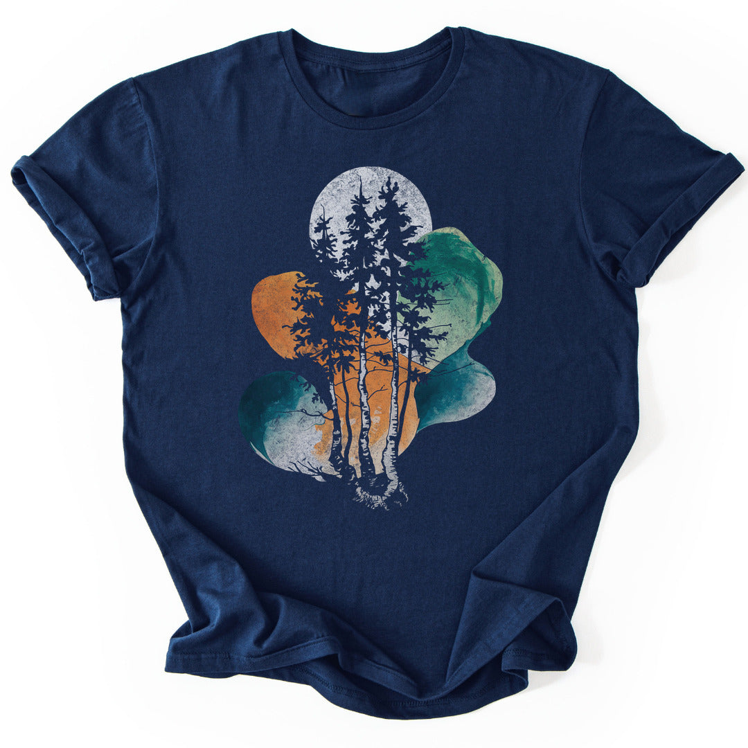 T-Shirt Navy / S Trees Abstract T-Shirt