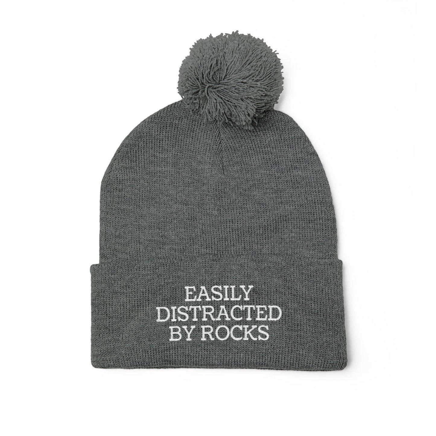 Hats Dark Heather Grey Pom-Pom Knit Cap