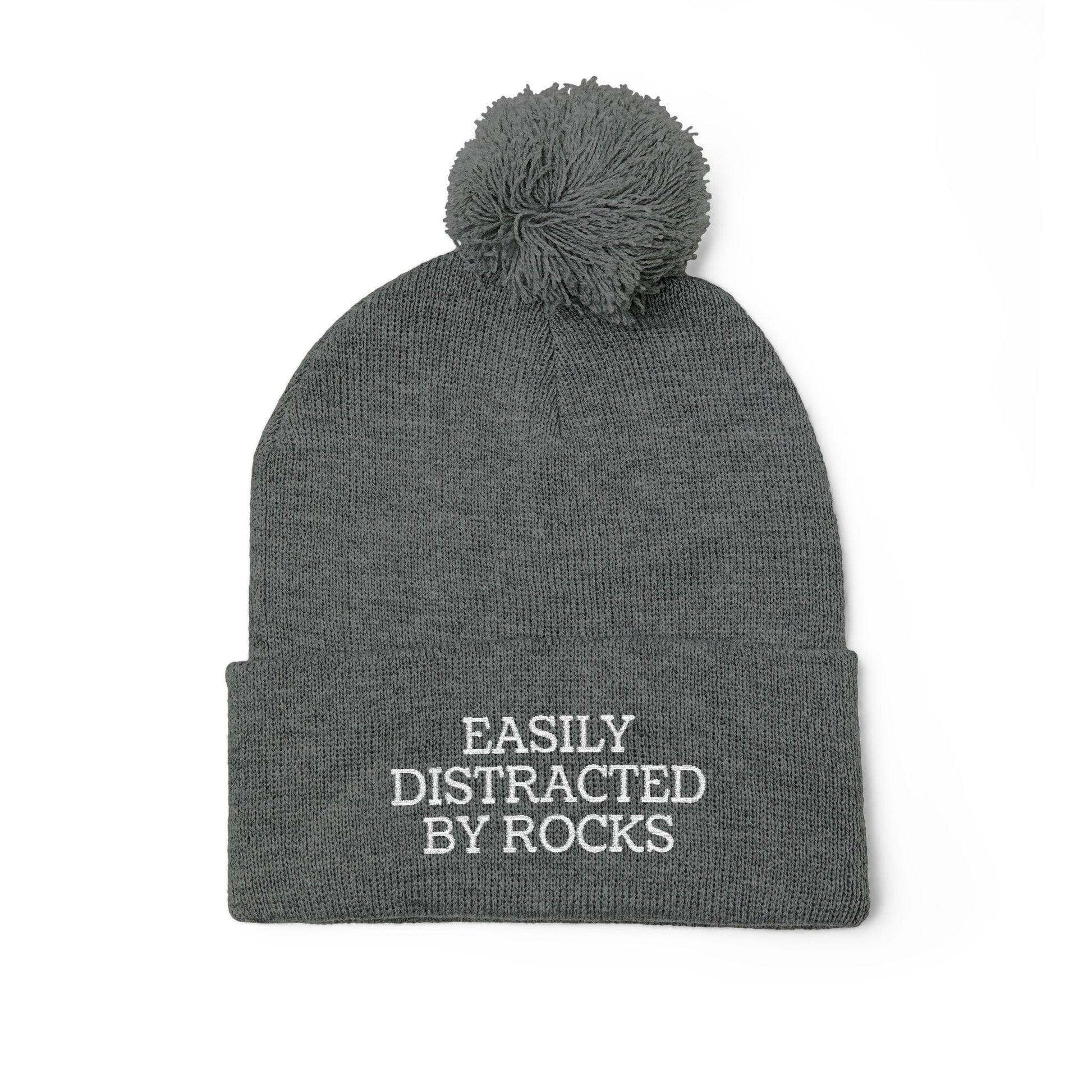 Hats Dark Heather Grey Pom-Pom Knit Cap
