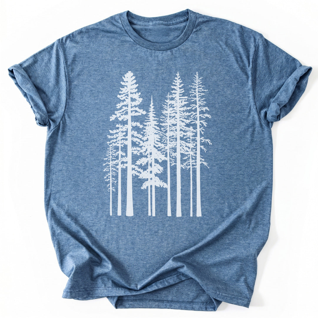 T-Shirt Heather Indigo / S Pine Trees T-Shirt