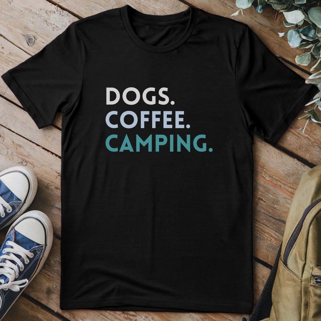 T-Shirt Black / S Dogs Coffee Camping T-Shirt
