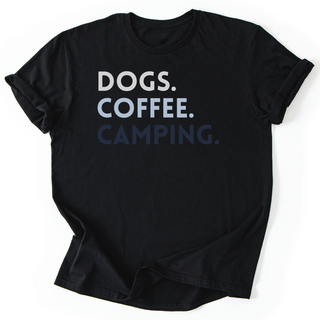 T-Shirt Black / S Dogs Coffee Camping T-Shirt
