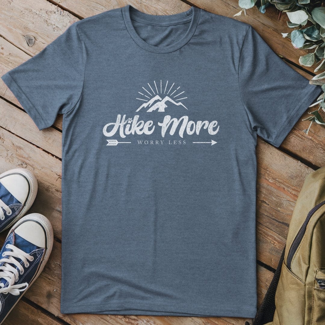 T-Shirt Heather Indigo / S Hike More Worry Less Paws T-Shirt