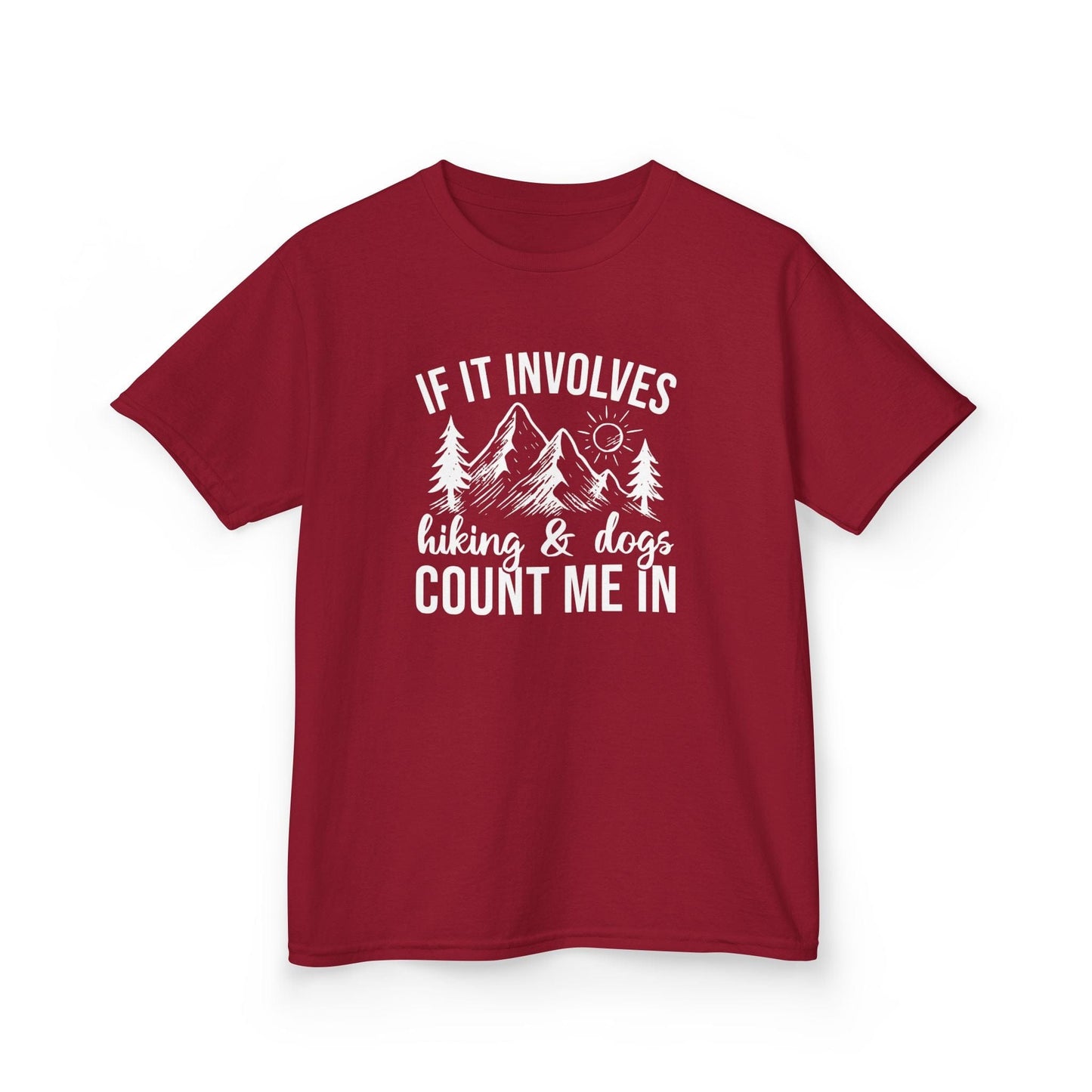 Kids clothes Cardinal Red / XS If it involves Hiking & Dogs Kids Tee