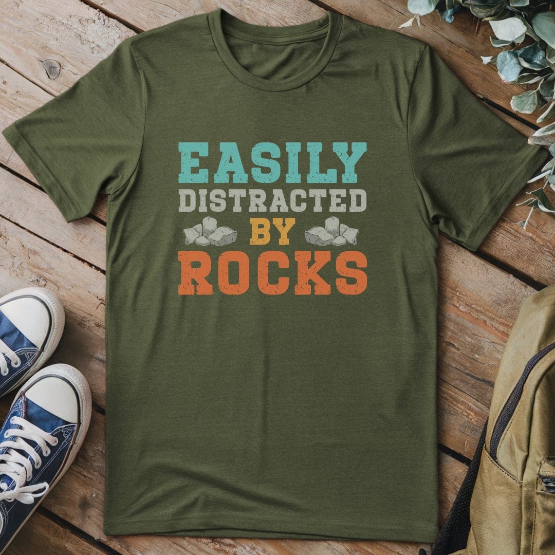 T-Shirt Military Green / S Distracted By Rocks T-Shirt