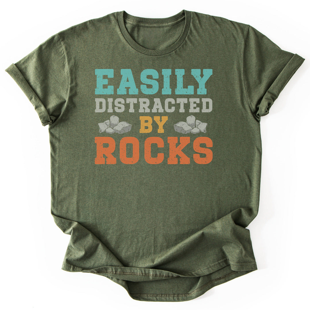 T-Shirt Military Green / S Distracted By Rocks T-Shirt