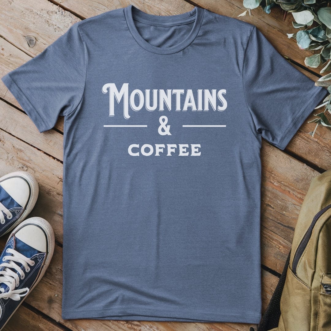 T-Shirt Heather Indigo / S Mountains & Coffee T-Shirt