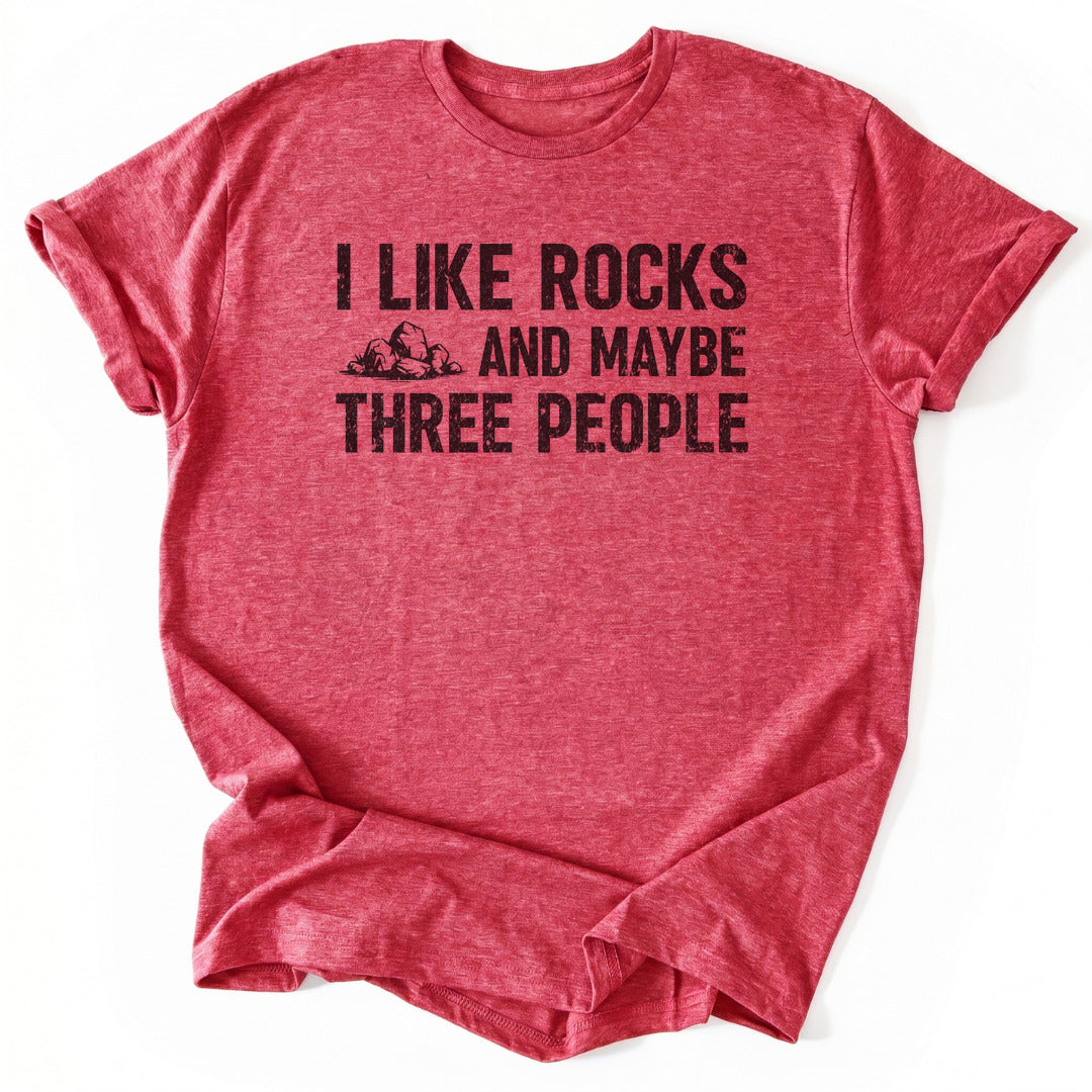 T-Shirt Heather Red / S Rocks & 3 People – T-Shirt