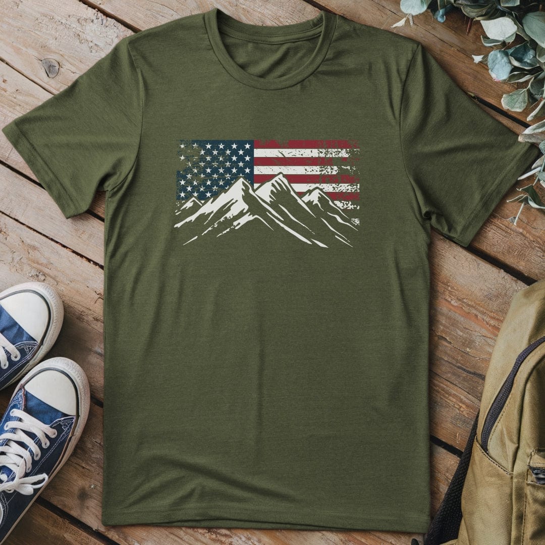T-Shirt Military Green / S 4th July Patriotic Peaks T-Shirt