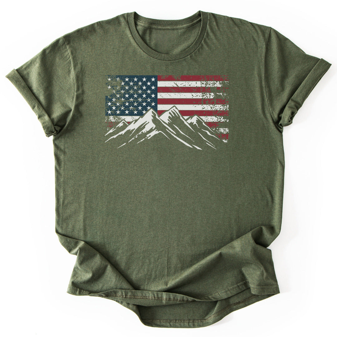 T-Shirt Military Green / S 4th July Patriotic Peaks T-Shirt