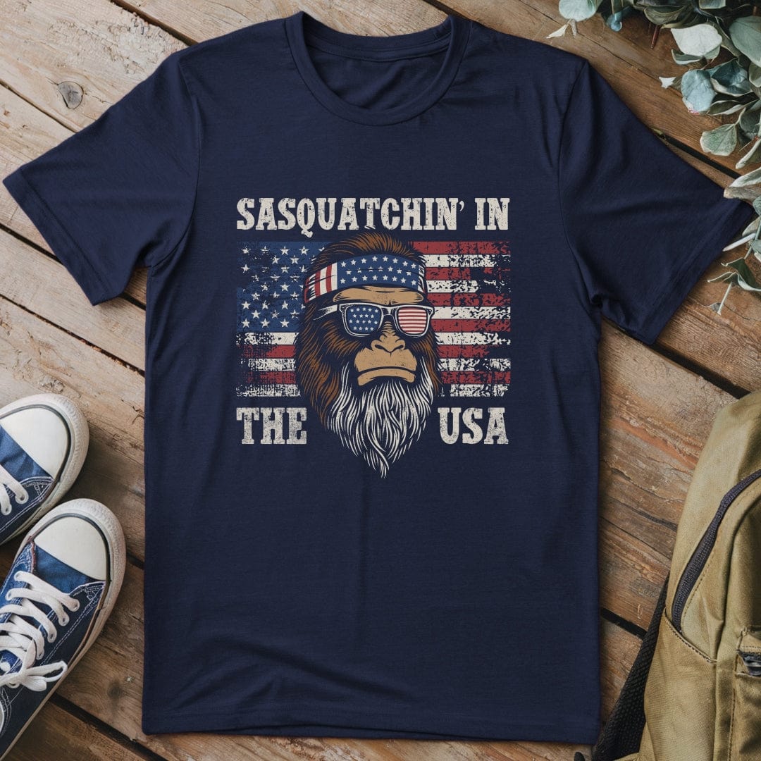 T-Shirt Navy / S Sasquatchin' in the USA T-Shirt