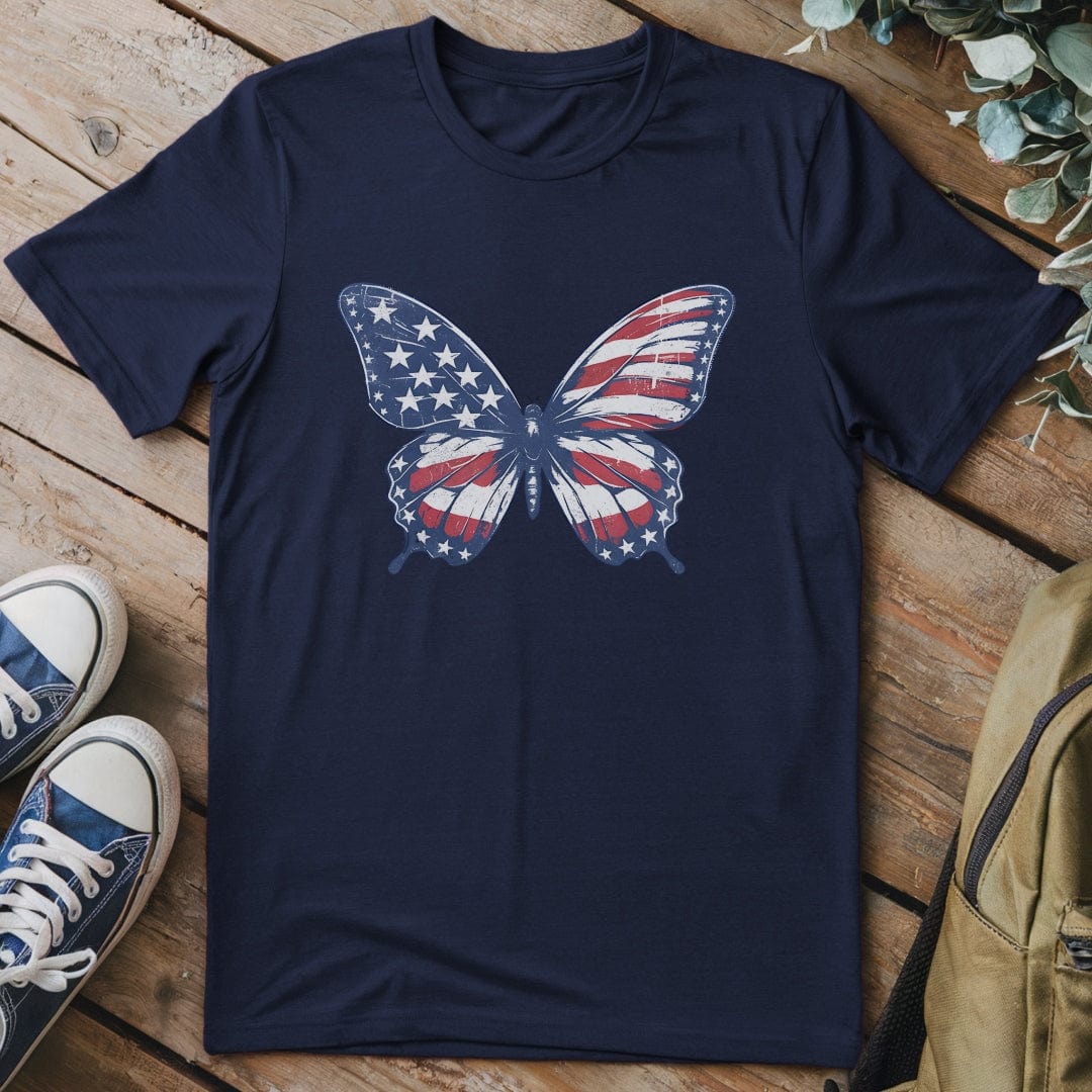 T-Shirt Navy / S Patriotic Butterfly T-Shirt