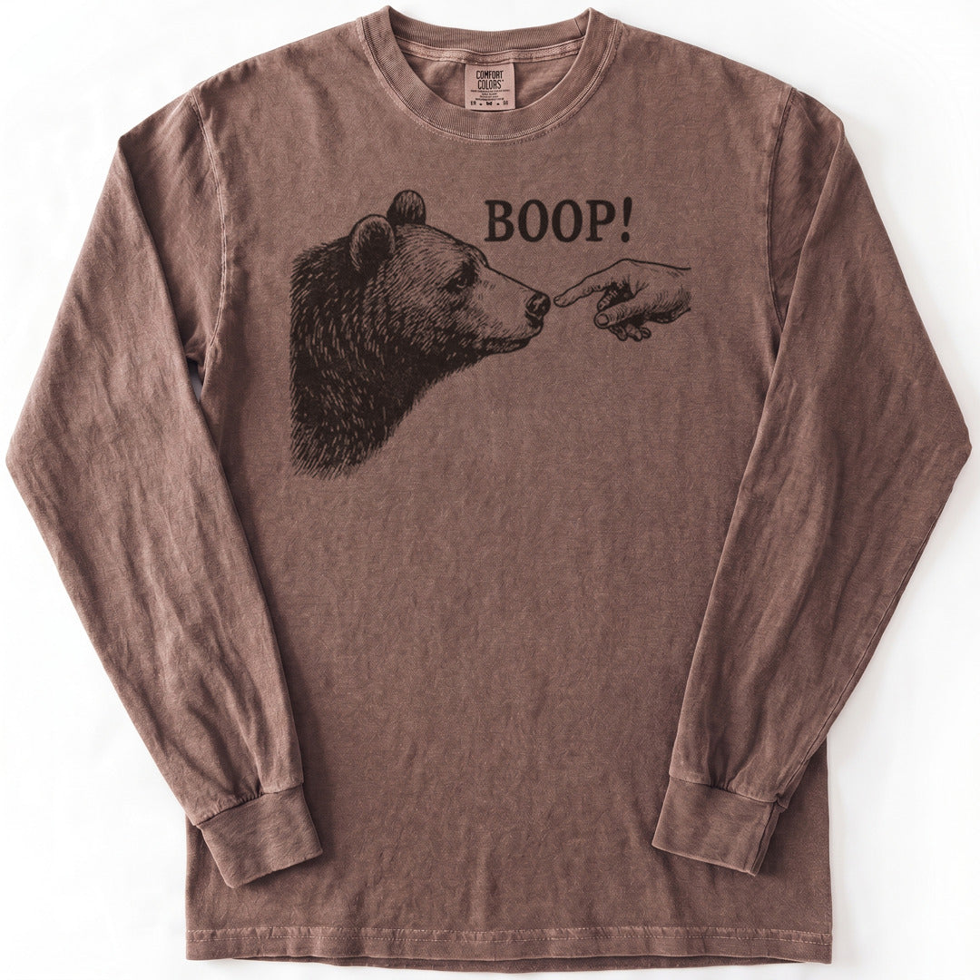 Boop Funny Premium LS - Comfort Colors garment-dyed long sleeve in Espresso from Summit Soul